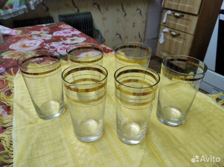 Стопки и рюмки ссср, тонкое стекло с позолотой