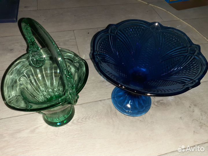 Вазочки из цветного стекла СССР