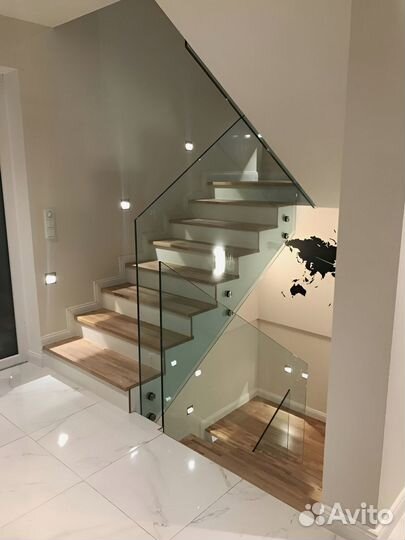 Ограждения из стекла для лестниц