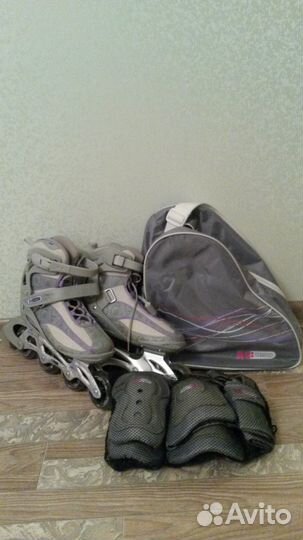Роликовые коньки 38р. (жен.) + защита