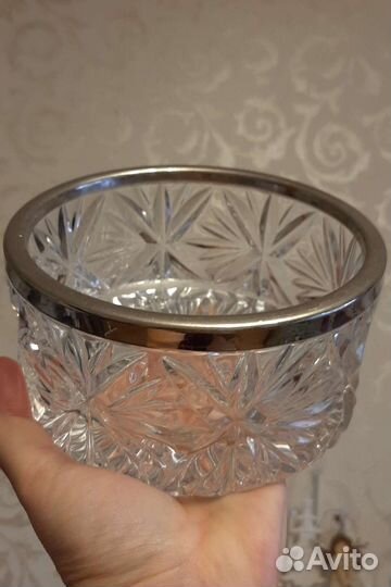 Салатник/ конфетница хрустальный с ободком