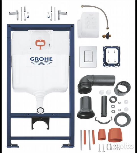 Инсталяция grohe с кнопкой