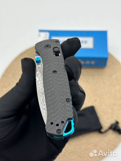 Нож benchmade bugout 535 карбон + дамаск