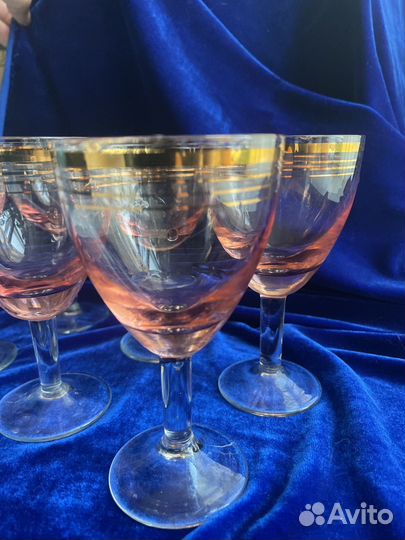 Рюмка бокалы розовое стекло СССР