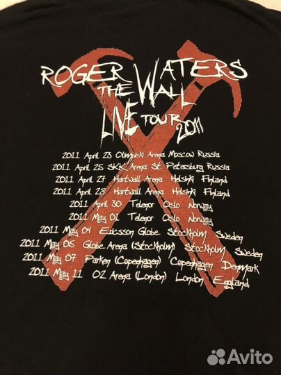 Roger Waters the Wall Live Tour 2011 футболка