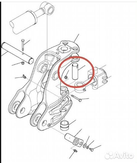 Палец штока гц поворота стрелы Komatsu WB93,97-5 с