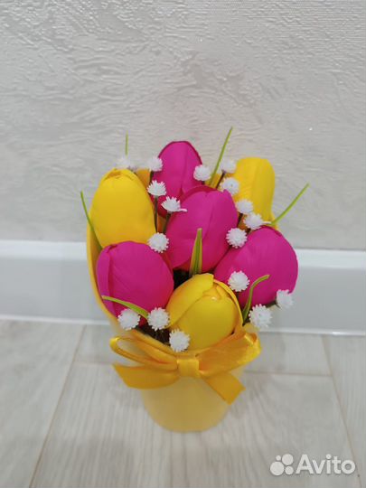 Букет из мыльных роз
