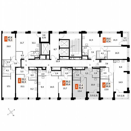 1-к. квартира, 36,8 м², 21/44 эт.