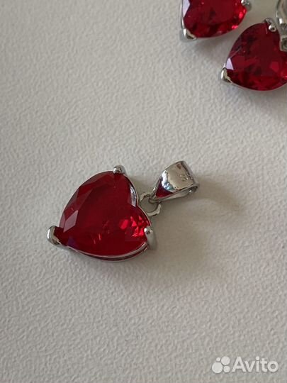 Комплект серьги кольцо и подвеска