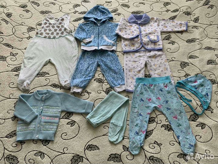 Два огромных пакета вещей на мальчика от 0 до 6