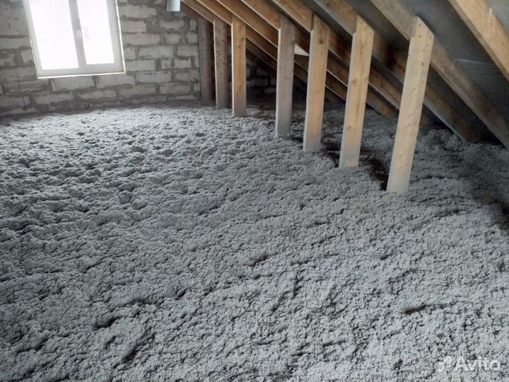 Утепление пола и крыши эковатой