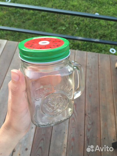 Банка кружка с крышкой новая