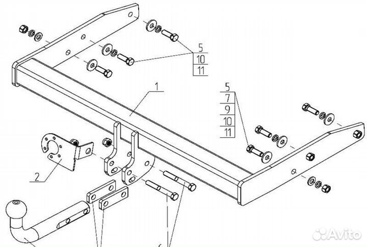 Фаркоп Фольцваген Транспортер Т5