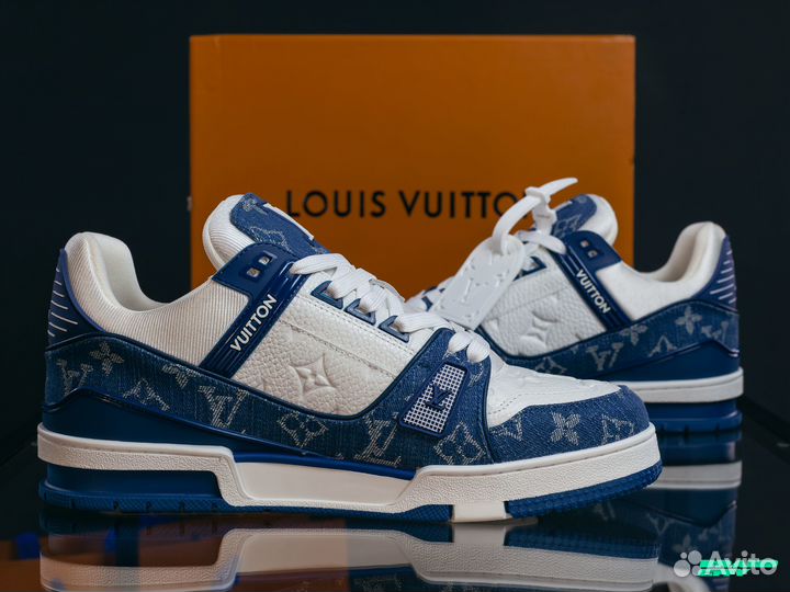 Louis Vuitton Trainer Denim White Blue