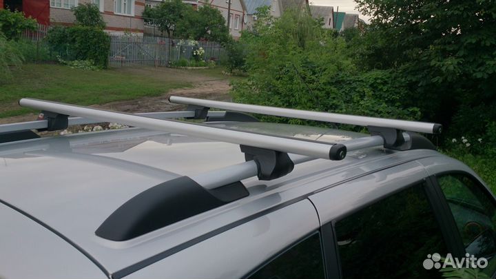 Багажник на рейлинги Фаворит, аэродинамика серебро