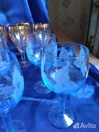 Винтажные бокалы СССР. Цветное стекло