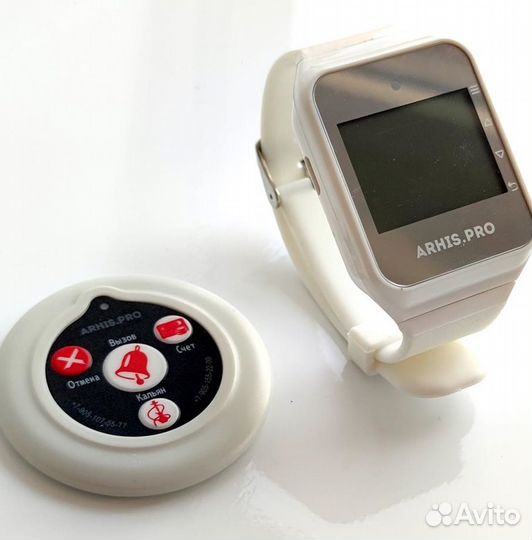 Беспроводная кнопка вызова официанта с часами