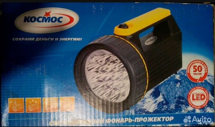 Мощный фонарь прожектор 19 диодов 4 батарейки r20