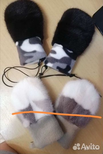 Варежки из норки детские