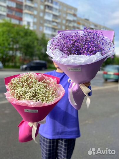 Милые Букеты-Комплименты из Гипсофилы