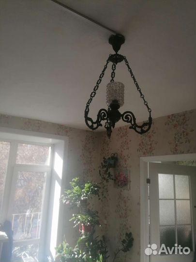 Хрустальная люстра СССР кованная