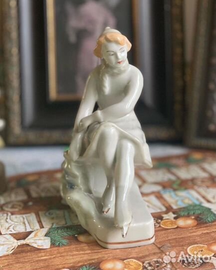 Статуэтка Фигуристка Рига 40-60 х СССР