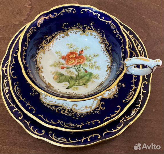 Антикварное чайное трио. Кракелюр.Англия