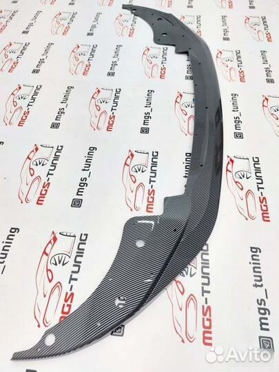 Губа переднего бампера под карбон BMW 4 G22 G26