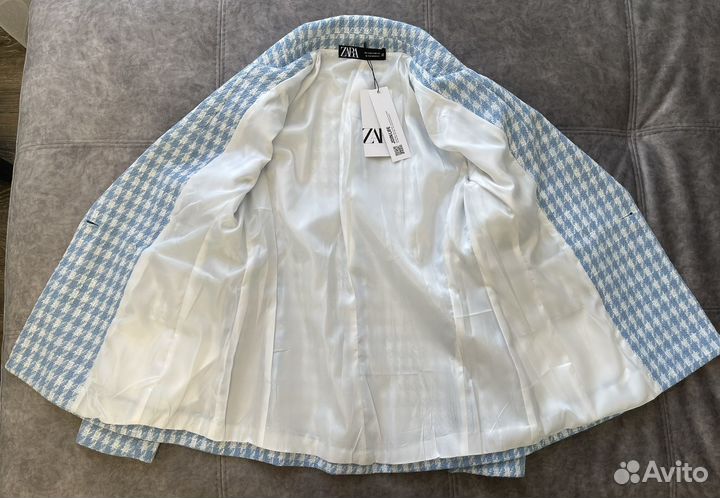 Костюм (пиджак + шорты) Zara L голубой в наличии