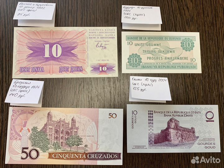 Новые пресс Unc Uncirculated банкноты боны