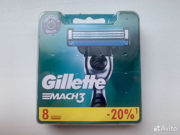 Сменные кассеты для бритья Gillette Mach 3 по 8 шт