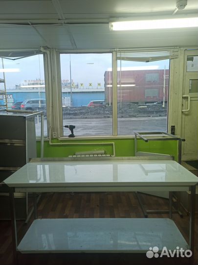 Стол с полкой из нержавеющей стали