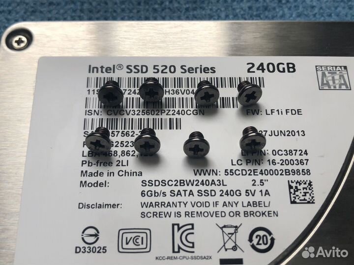 Винты для жестких дисков HDD SSD