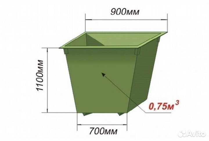 Мусорный контейнер 0,75м3