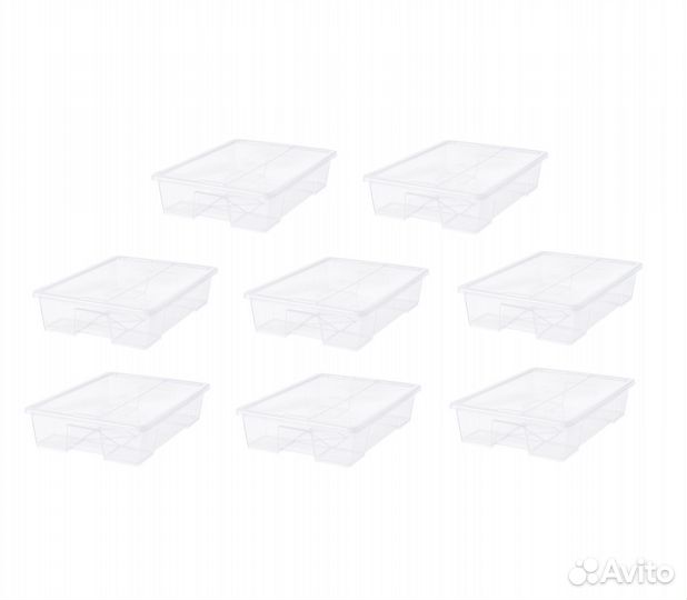 Контейнеры с крышкой икеа самла (новые), 55л 8 шт