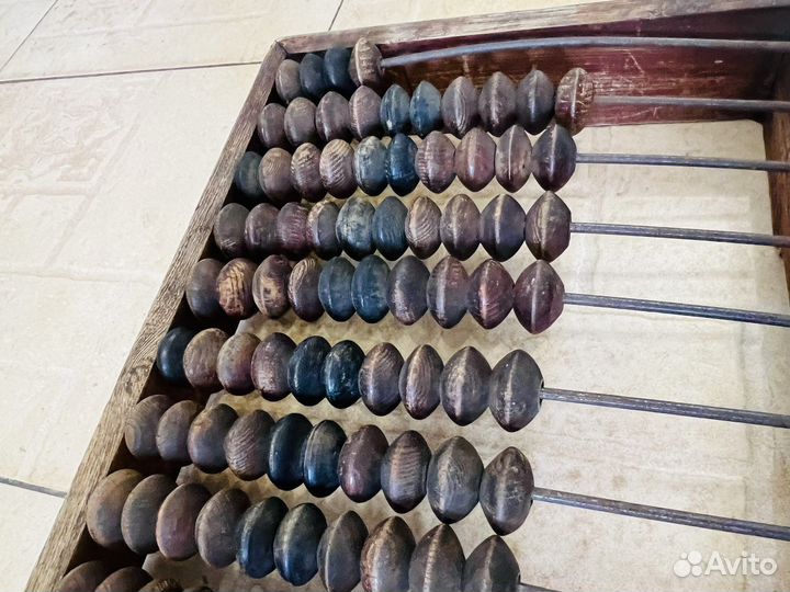 Большие старинные счеты деревянные 19 век