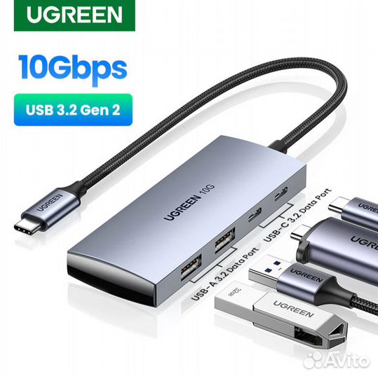 USB hub (хаб, свич, switch), Ugreen 4 порта USB3.2