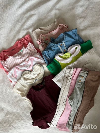 Вещи пакетом на девочку 6-9 месяцев