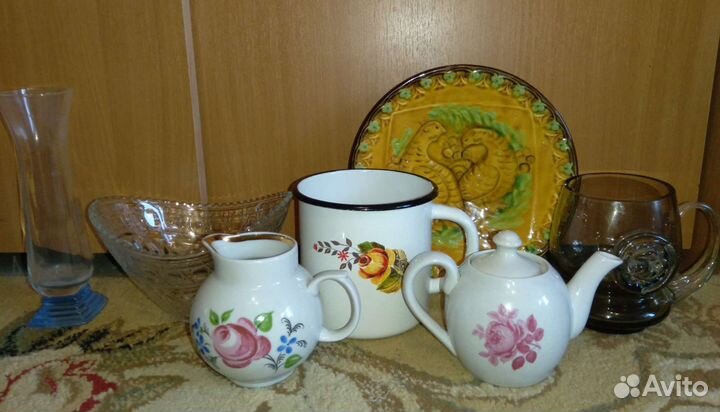 Чайник Ваза Молочник Панно Посуда СССР Винтаж