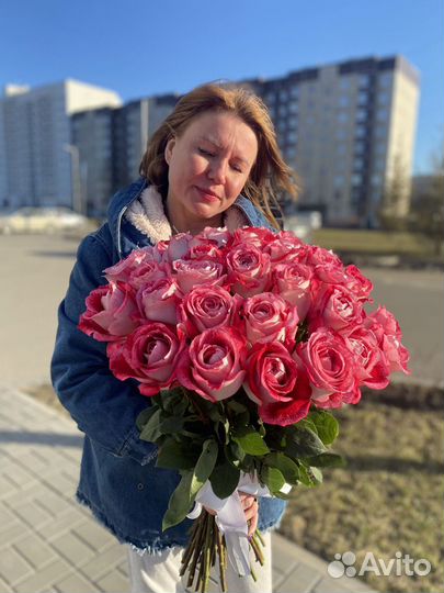 Цветы Букеты из Эквадорской 15, 25, 51, 101 розы