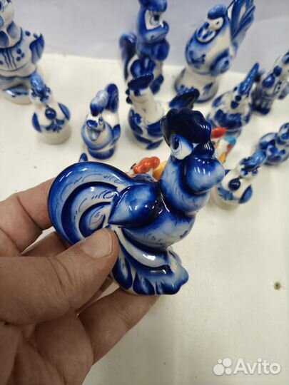 Статуэтка Петушок. Гжель фарфор