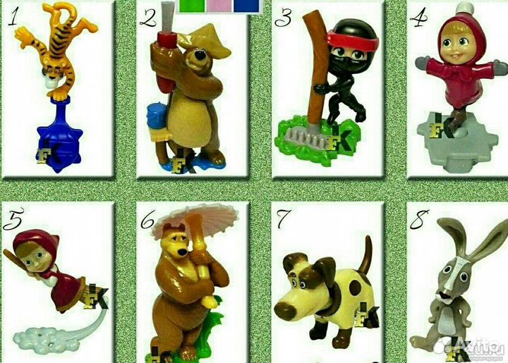 Маша и Медведь 1, 2, 3, 4, 5, 6 киндер сюрприз