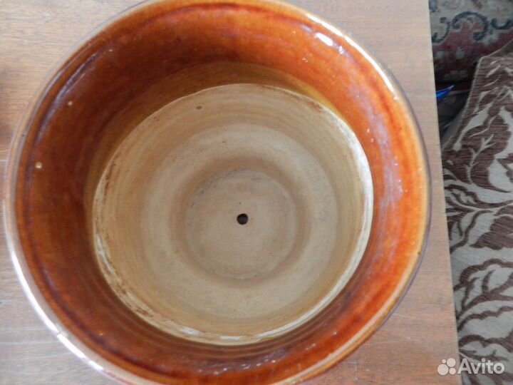 Горшок под цветы, керамика глазурованная