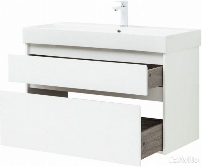 Мебель для ванной Aquanet Nova Lite 100 2 белый глянец