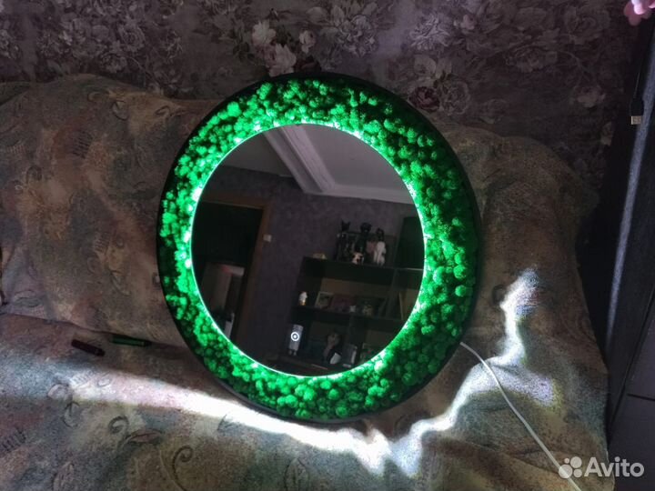Мох Зеркало Со мхом и С подсветкой