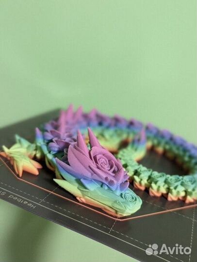 Дракон подвижный роза переходной цвет 50см