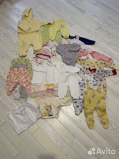 Большой пакет вещей 56-62 см