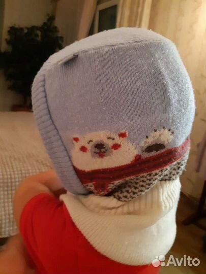 Теплый зимний шлем Tutu. 1,5-3 года