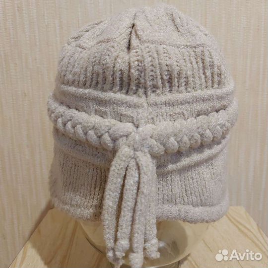 Шапка вязаная женская, р.57