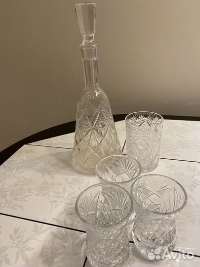 Графин хрустальный СССР винтаж, со стаканами